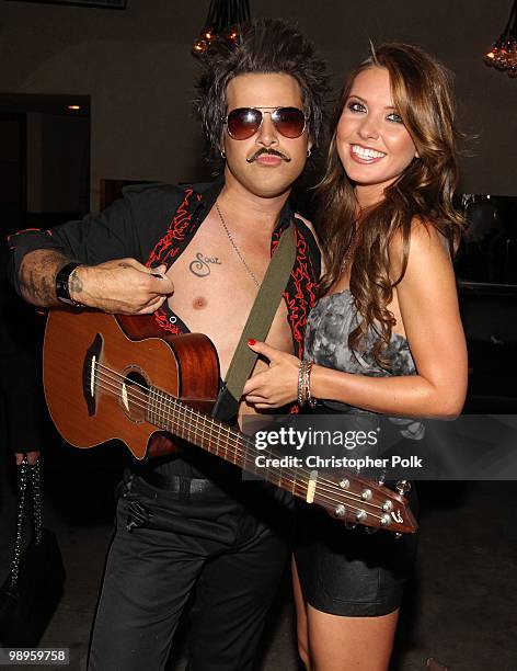 Ryan Cabrera poses with Audrina Patridge after serenading her for her 25th birthday at Las Palmas Latin Supper Club on May 9, 2010 in Hollywood,...