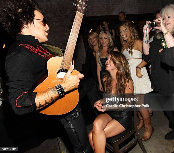 Ryan Cabrera serenades Audrina Patridge for her 25th birthday at Las Palmas Latin Supper Club on May 9, 2010 in Hollywood, California.