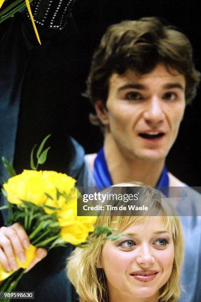 Winter Olympic Games : Salt Lake City, 2/12/02, Salt Lake City, Utah, United States --- Anton Sikharulidze And Elena Berezhnaya Of Russia After They...