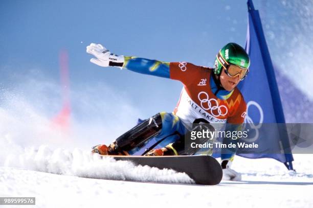 Winter Olympic Games : Salt Lake City, Snowboard, 2/15/02, Park City, Utah, United States --- Richard Richardson In The Men'S Parallel Giant Slalom...