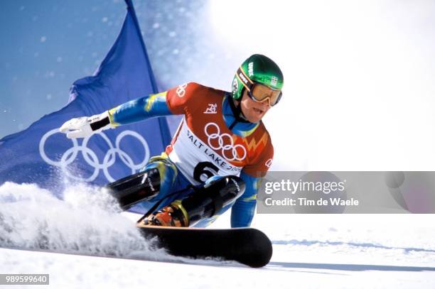 Winter Olympic Games : Salt Lake City, Snowboard, 2/15/02, Park City, Utah, United States --- Richard Richardson In The Men'S Parallel Giant Slalom...