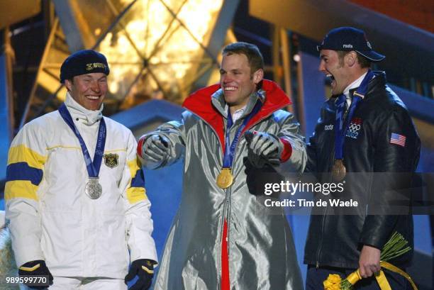 Winter Olympic Games : Salt Lake City, Snowboard, 2/15/02, Salt Lake City, Utah, United States --- Gold Medalist In Men'S Parallel Giant Slalom...