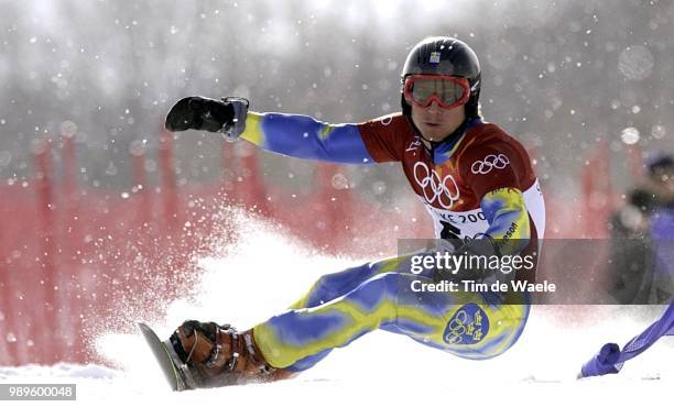 Winter Olympic Games : Salt Lake City, Snowboard, 2/15/02, Park City, Utah, United States --- Daniel Biveson During Action In The Men'S Parallel...