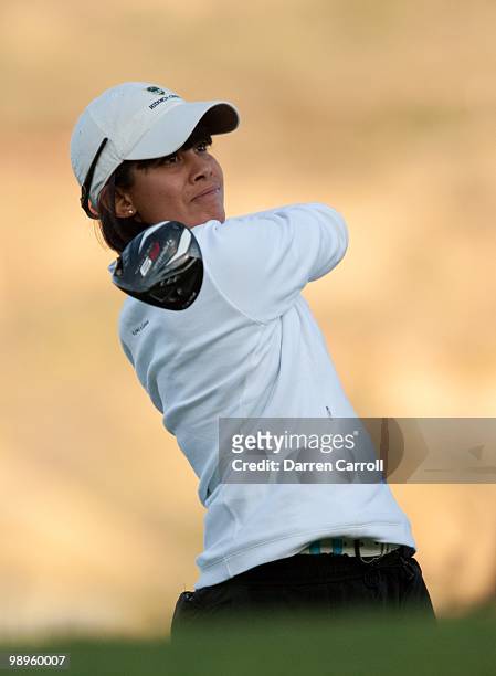 Julieta Granada of Paraguay hits a tee shot during the first round of the Tres Marias Championship at the Tres Marias Country Club on April 29, 2010...