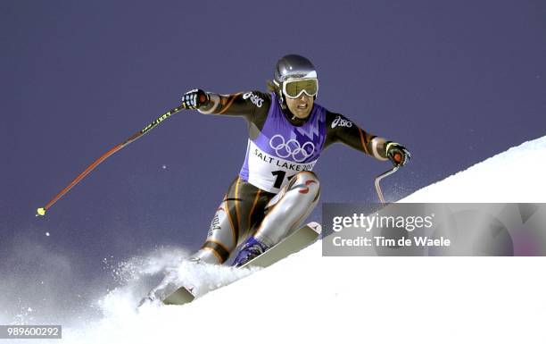 Winter Olympic Games : Salt Lake City, Afdaling, Descante, Downhill, Alpine Skiing, Ski Alpin, Skien, 2/16/02, Huntsville, Utah, United States ---...