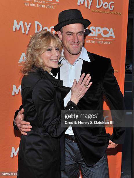 Actress Judith Light and actor Christopher Meloni attend the premiere of ASPCA's "My Dog: An Unconditional Love Story" at the Directors Guild of...