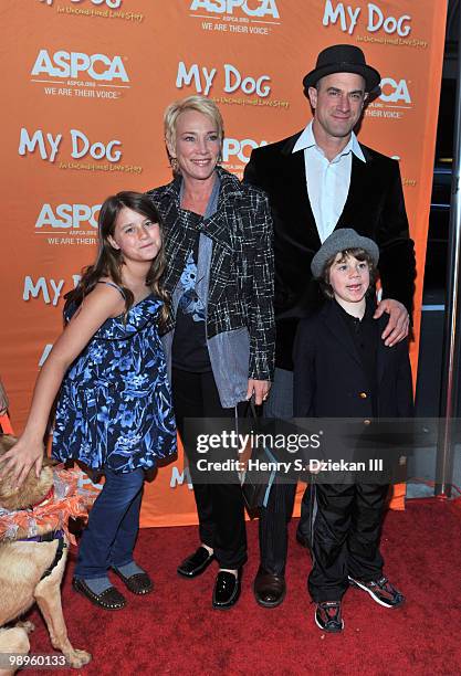 Actor Christopher Meloni and family attend the premiere of ASPCA's "My Dog: An Unconditional Love Story" at the Directors Guild of America Theater on...