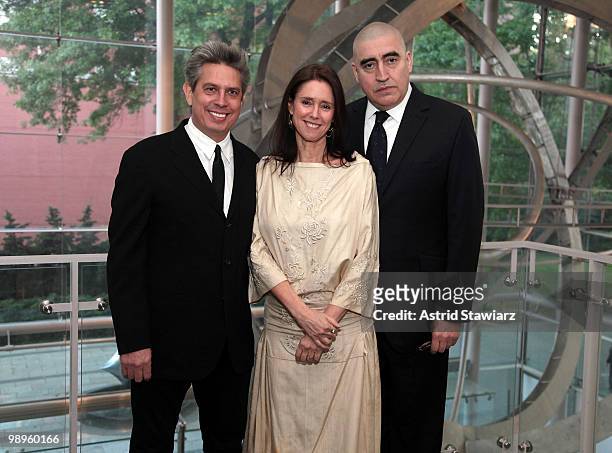 Actors Elliot Goldenthal, Julie Taymor and Alfred Molina attend New Audience's gala to celebrate Shakespeare's 446th birthday at American Museum of...