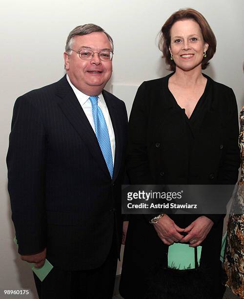 Board member of Theatre for a New Audience, William F. Lloyd and actress Sigourney Weaver attend New Audience's gala to celebrate Shakespeare's 446th...