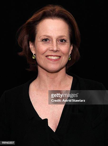 Actress Sigourney Weaver attends New Audience's gala to celebrate Shakespeare's 446th birthday at American Museum of Natural History on May 10, 2010...