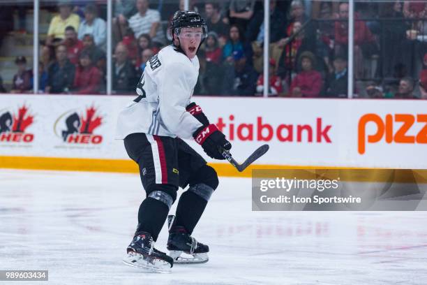 Ottawa Senators Prospect Defenseman Jacob Bernard-Docker tracks the play during the Ottawa Senators Development Camp on June 29 at Richcraft Sensplex...