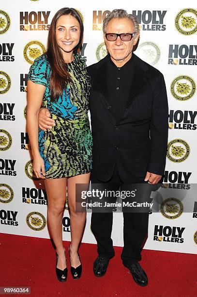 Actor Harvey Keitel with daughter Stella Keitel at the "Holy Rollers" premiere at Landmark's Sunshine Cinema on May 10, 2010 in New York City.