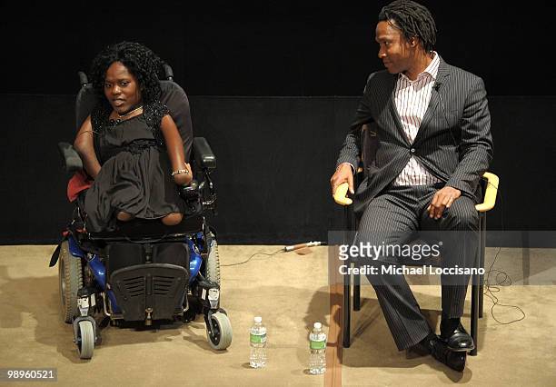 Singer and film subject Prudence Mabhena and director Roger Ross Williams take part in a Q&A following the HBO Documentary Screening Of "Music By...
