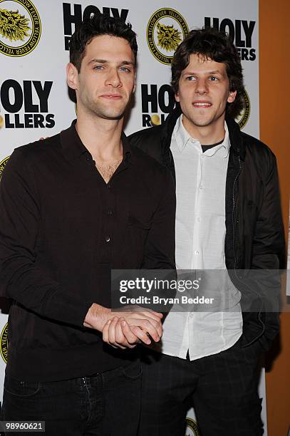 Actors Justin Bartha and Jessie Eisenberg attend the "Holy Rollers" premiere at Landmark's Sunshine Cinema on May 10, 2010 in New York City.