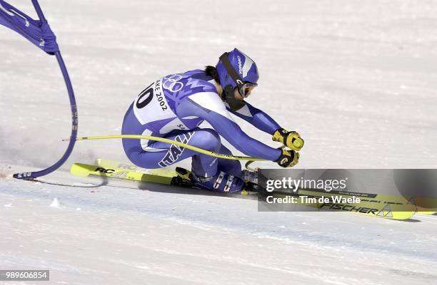 Winter Olympic Games : Salt Lake City, 2/17/02, Huntsville, Utah, United States --- Isolde Kostner Of Italy On The Course During Her Run In The...