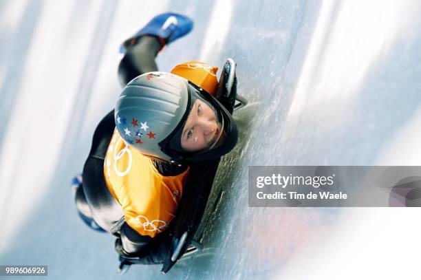 Winter Olympic Games : Salt Lake City, 2/17/02, Park City, Utah, United States --- Tristan Gale Heads Down The Course During Training Runs In Women'S...