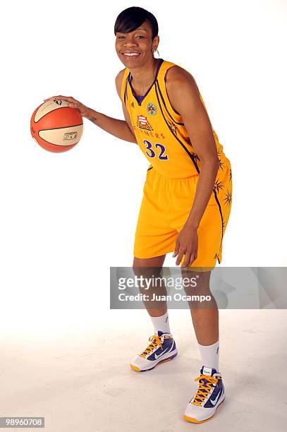 Tina Thompson of the Los Angeles Sparks poses for a photo during WNBA Media Day at St. Mary's Academy on May 10, 2010 in Inglewood, California. NOTE...