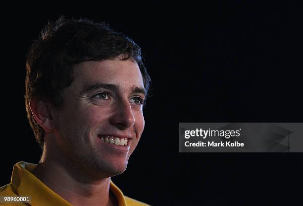 Tommy Oar speaks to the media after being named in the preliminary squad during the Australian Socceroos squad announcement for the 2010 FIFA World...