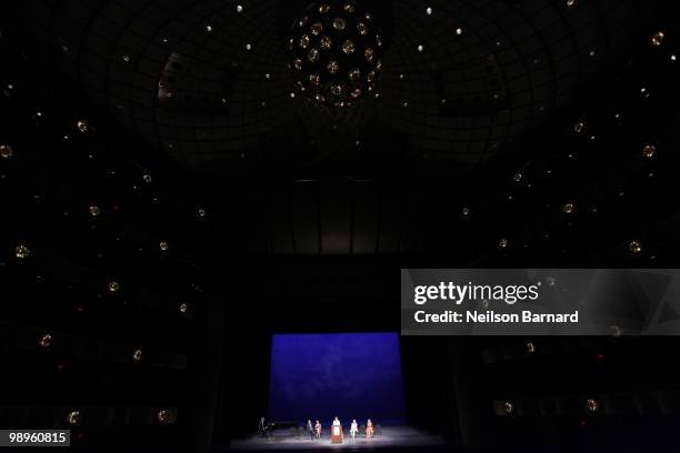 David Finkel, Mary Karr, Liz Smith, Sara Gruen and Norris Church Mailer on stage at the Literacy Partners 26th annual Evening of Readings gala at the...