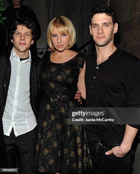 Jessie Eisenberg,Justin Bartha and Ari Graynor attend the "Holy Rollers" premiere after party at Avenue on May 10, 2010 in New York City.