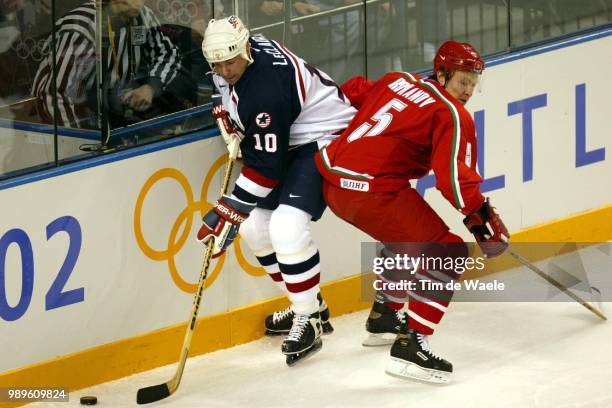 Winter Olympic Games : Salt Lake City, 2/18/02, West Valley City, Utah, United States --- Usa'S John Leclair And Belarussia'S Oleg Romanov In Their...