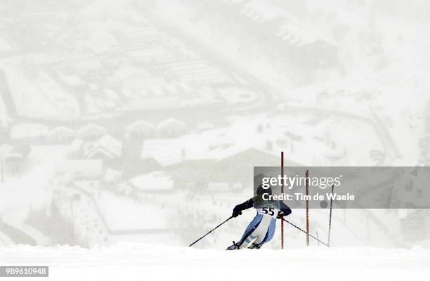 Winter Olympic Games : Salt Lake City, 2/20/02, Park City, Utah, United States --- Mari Belen Simari In The Ladies' Slalom During The 2002 Olympic...