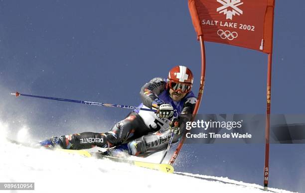 Winter Olympic Games : Salt Lake City, 2/21/02, Park City, Utah, United States --- Switzerland'S Fredrik Von Gruenigen In The Men'S Giant Slalom...