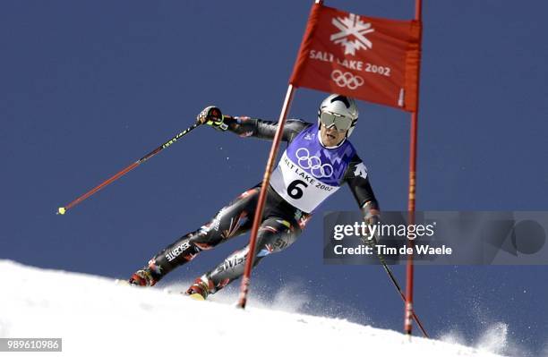 Winter Olympic Games : Salt Lake City, 2/21/02, Park City, Utah, United States --- Switzerland'S Didier Cuche In The Men'S Giant Slalom During The...