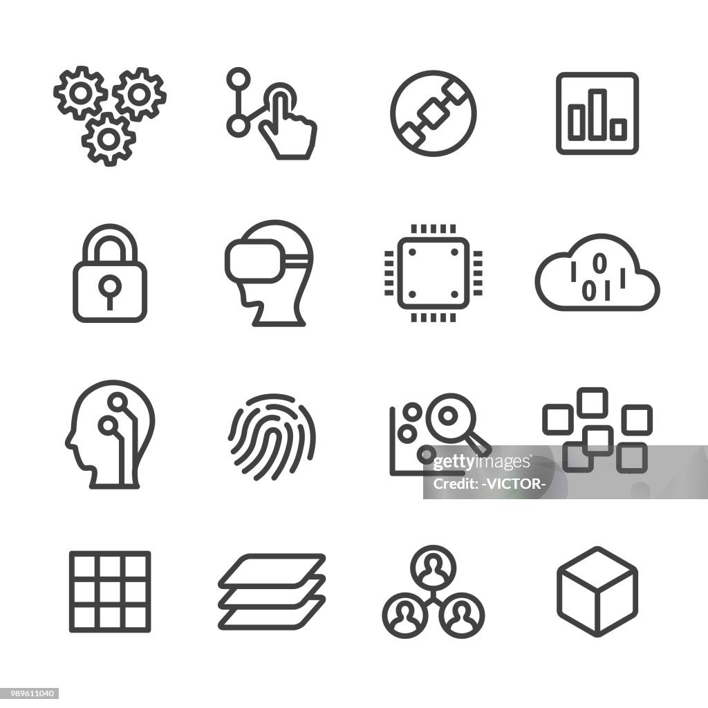 Technology Trend Icons - Line Series