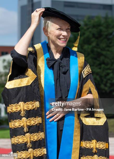 Musician Annie Lennox before she was installed as the new Chancellor of the Glasgow Caledonian University.