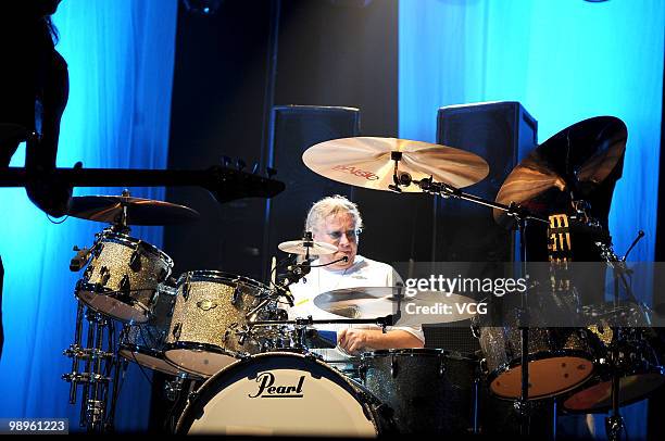 Ian Paice of Deep Purple performs on stage at Asia World-Expo on May 10, 2010 in Hong Kong, China.