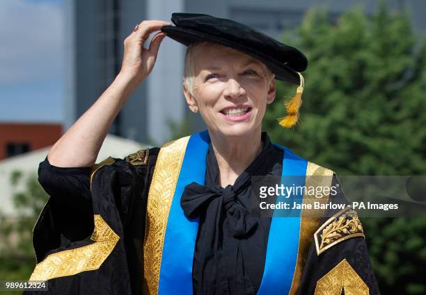 Musician Annie Lennox before she was installed as the new Chancellor of the Glasgow Caledonian University.