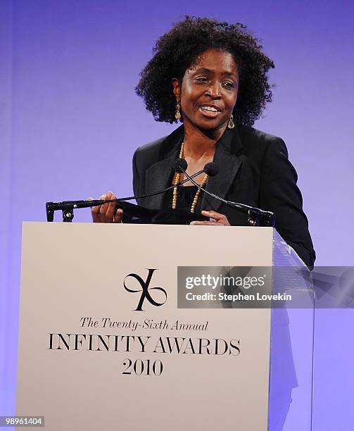 Photographer Lorna Simpson attends the 26th annual International Center of Photography Infinity Awards at Pier Sixty at Chelsea Piers on May 10, 2010...