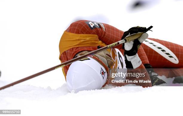 Winter Olympic Games : Salt Lake City, 2/23/02, Midway, Utah, United States --- Japan'S Hiroyuki Imai Finished Exhausted At The 7Th Place In The...