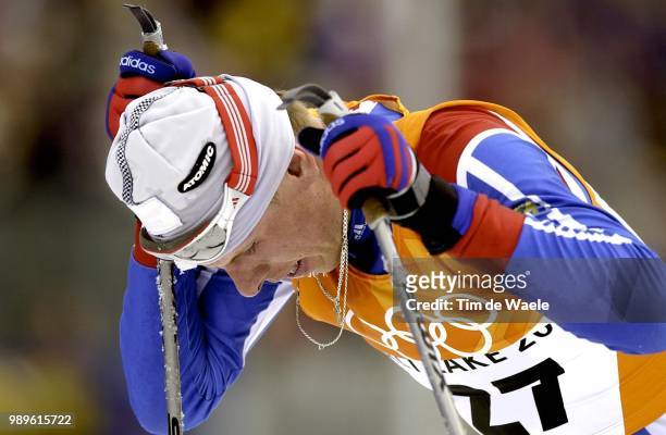 Winter Olympic Games : Salt Lake City, 2/23/02, Midway, Utah, United States --- Russia'S Mikhail Ivanov Captured A Silver Medal In The Men'S 50K...