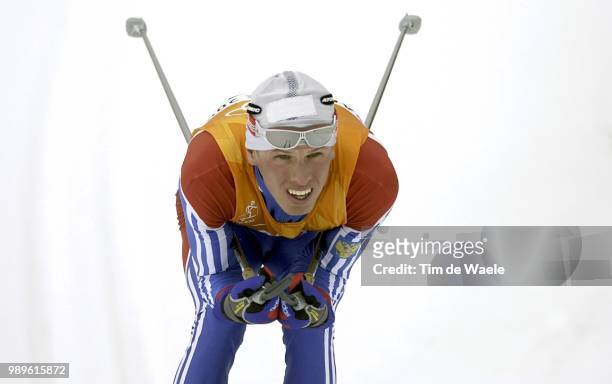 Winter Olympic Games : Salt Lake City, 2/23/02, Midway, Utah, United States --- Russia'S Mikhail Ivanov On His Way To Winning A Silver Medal In The...