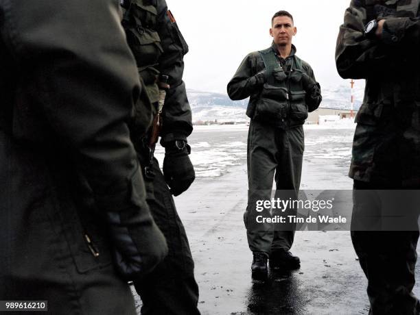 Winter Olympic Games : Salt Lake City, 2/18/02, Utah, United States --- Chief Warrant Officer Travis Grider, Of The Combat Support Aviation...