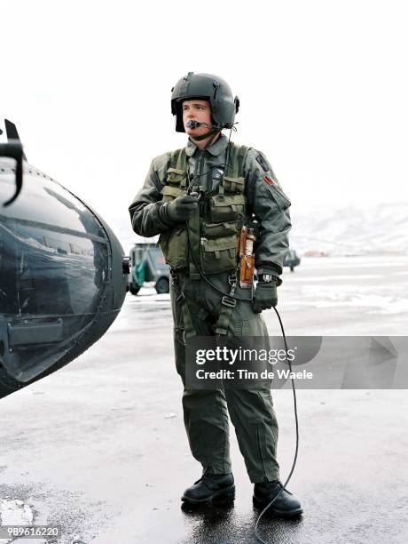 Winter Olympic Games : Salt Lake City, 2/18/02, Utah, United States --- Specialist Phillip Kilbreath, Of The Combat Support Aviation Battalion,...