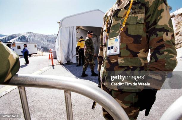 Winter Olympic Games : Salt Lake City, 2/10/02, Park City, Utah, United States --- National Guards, Of The 104Th Engineer Company B, Missouri, At The...