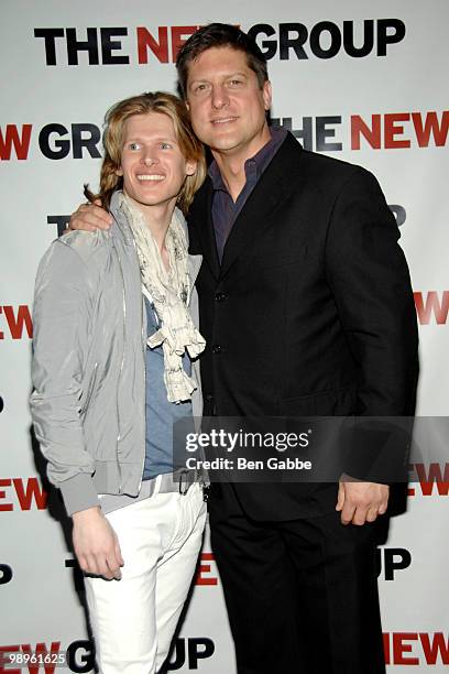 Actors Lucas Steele and Christopher Sieber attend the opening night after party of "The Kid" at Planet Hollywood Times Square on May 10, 2010 in New...