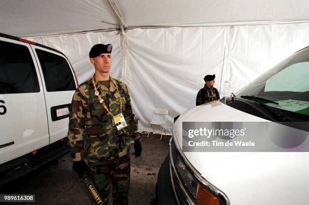 Winter Olympic Games : Salt Lake City, 2/10/02, Park City, Utah, United States --- Sergeant Joseph Lopez Of The National Guards, 104Th Engineer...