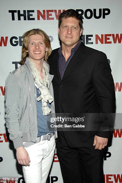 Actors Lucas Steele and Christopher Sieber attend the opening night after party of "The Kid" at Planet Hollywood Times Square on May 10, 2010 in New...