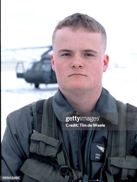 Winter Olympic Games : Salt Lake City, 2/18/02, Utah, United States --- Specialist Phillip Kilbreath, Of The Combat Support Aviation Battalion,...