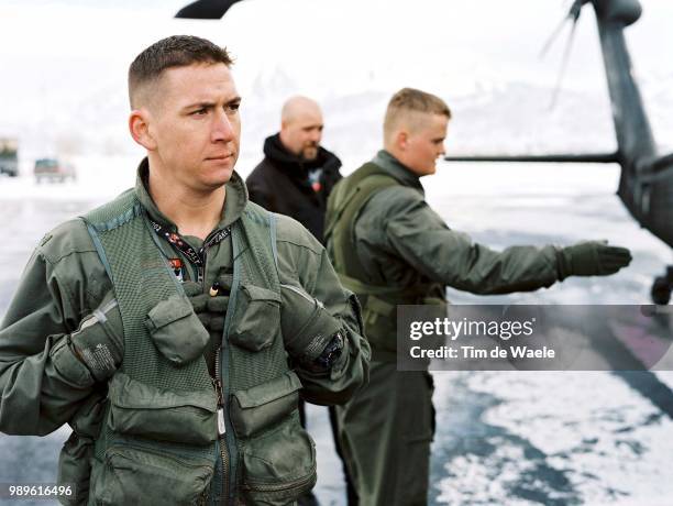 Winter Olympic Games : Salt Lake City, 2/18/02, Utah, United States --- Chief Warrant Officer Travis Grider, Of The Combat Support Aviation...