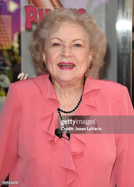 Betty White unveils the "Naked" hot dog at Pink's Hot Dogs at Universal CityWalk on April 19, 2010 in Universal City, California.