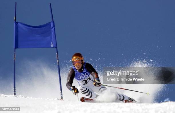 Winter Olympic Games : Salt Lake City, 02/22/02, Park City, Utah, United States --- Martina Ertl Of Germany During Her First Run In The Ladies' Giant...