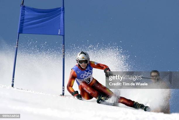 Winter Olympic Games : Salt Lake City, 02/22/02, Park City, Utah, United States --- Allison Forsyth Of Canada During Her First Run In The Ladies'...
