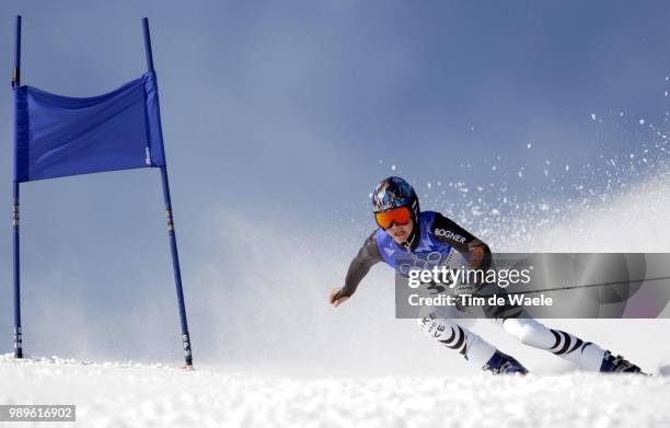 Winter Olympic Games : Salt Lake City, 02/22/02, Park City, Utah, United States --- Annemarie Gerg Of Germany Skis Without A Pole During Her First...