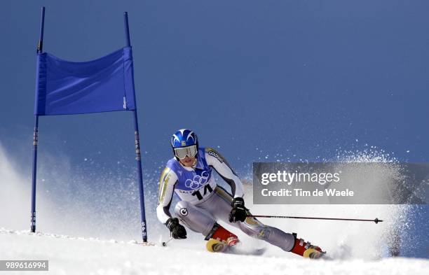 Winter Olympic Games : Salt Lake City, 02/22/02, Park City, Utah, United States --- Ylva Nowen Of Sweden During Her First Run In The Ladies' Giant...