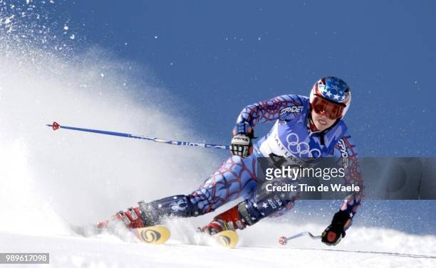 Winter Olympic Games : Salt Lake City, 02/22/02, Park City, Utah, United States --- Alexandra Shaffer Of The Usa During Her First Run In The Ladies'...